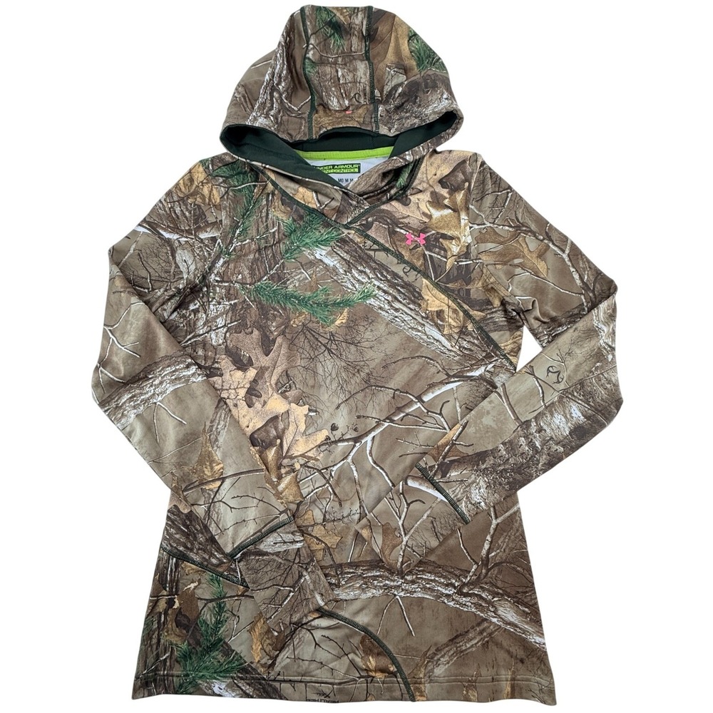 Under Armour ColdGear Camo‎ Hoodie Womens Medium Scent Control Hunting Pullover